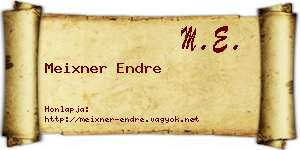 Meixner Endre névjegykártya